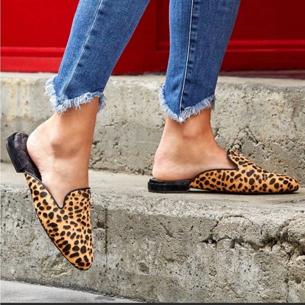 Birdies The Phoebe cheetah print mule
